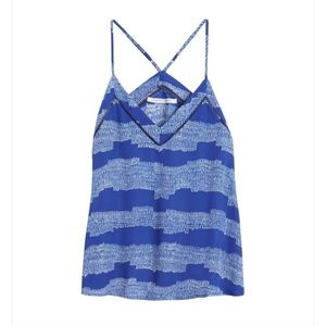 Blue v neck tank.
